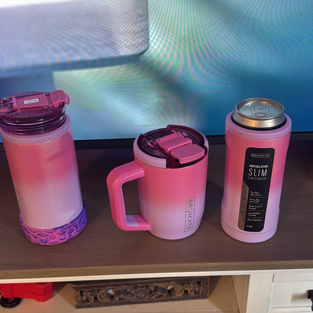 Brumate Pink Ombre Travel Mug and Can Cooler Set